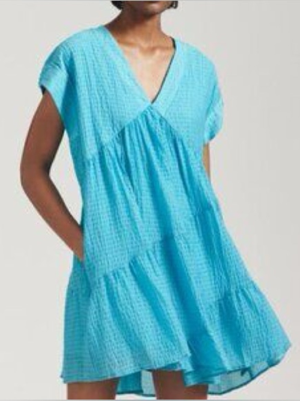 Anthropologie Maeve Juliet Tiered Blue Dress Size Small